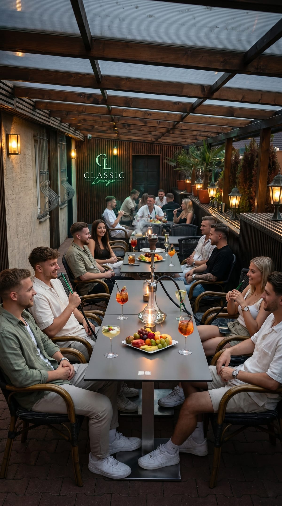 Überdachter Außenbereich der Classic Lounge Meißen